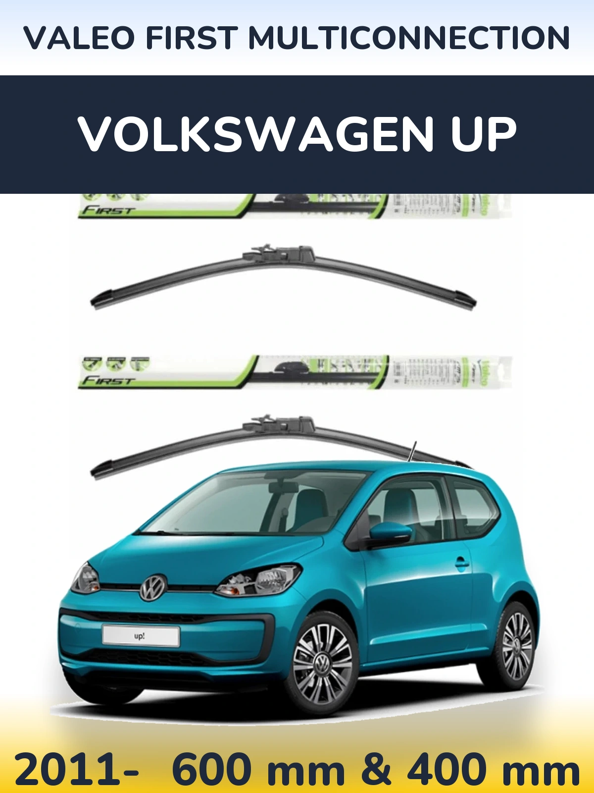Komplet przednich wycieraczek Valeo First MultiConnection 600 & 400 mm do Volkswagen Up 2011-2026