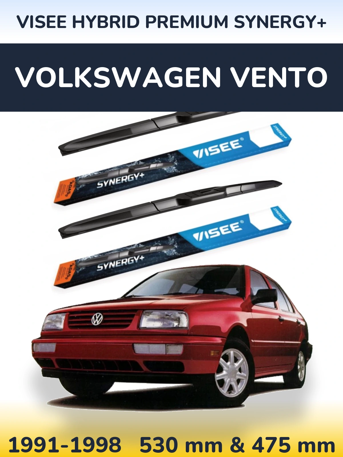 Komplet przednich wycieraczek VISEE HYBRID PREMIUM SYNERGY+ 530 & 475 mm do Volkswagen Vento 1991-1998