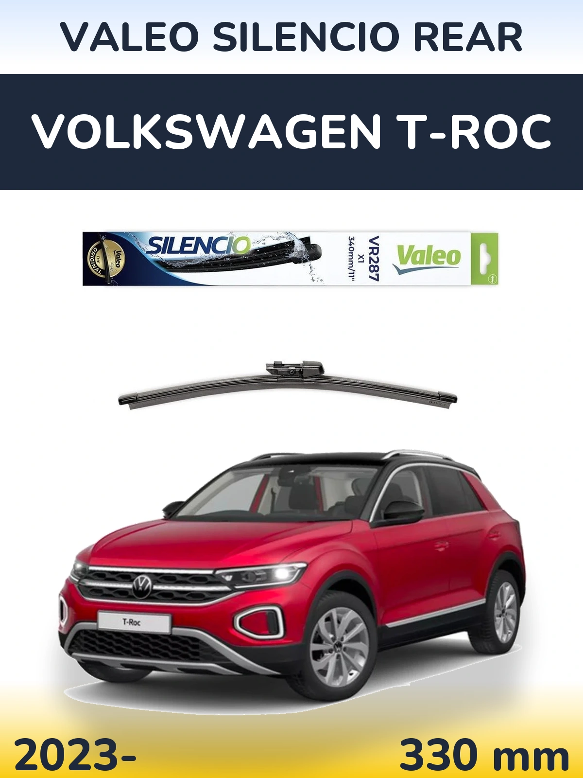 Задня щітка Valeo Silencio Rear 340 мм для Volkswagen T-Roc 2023-2026