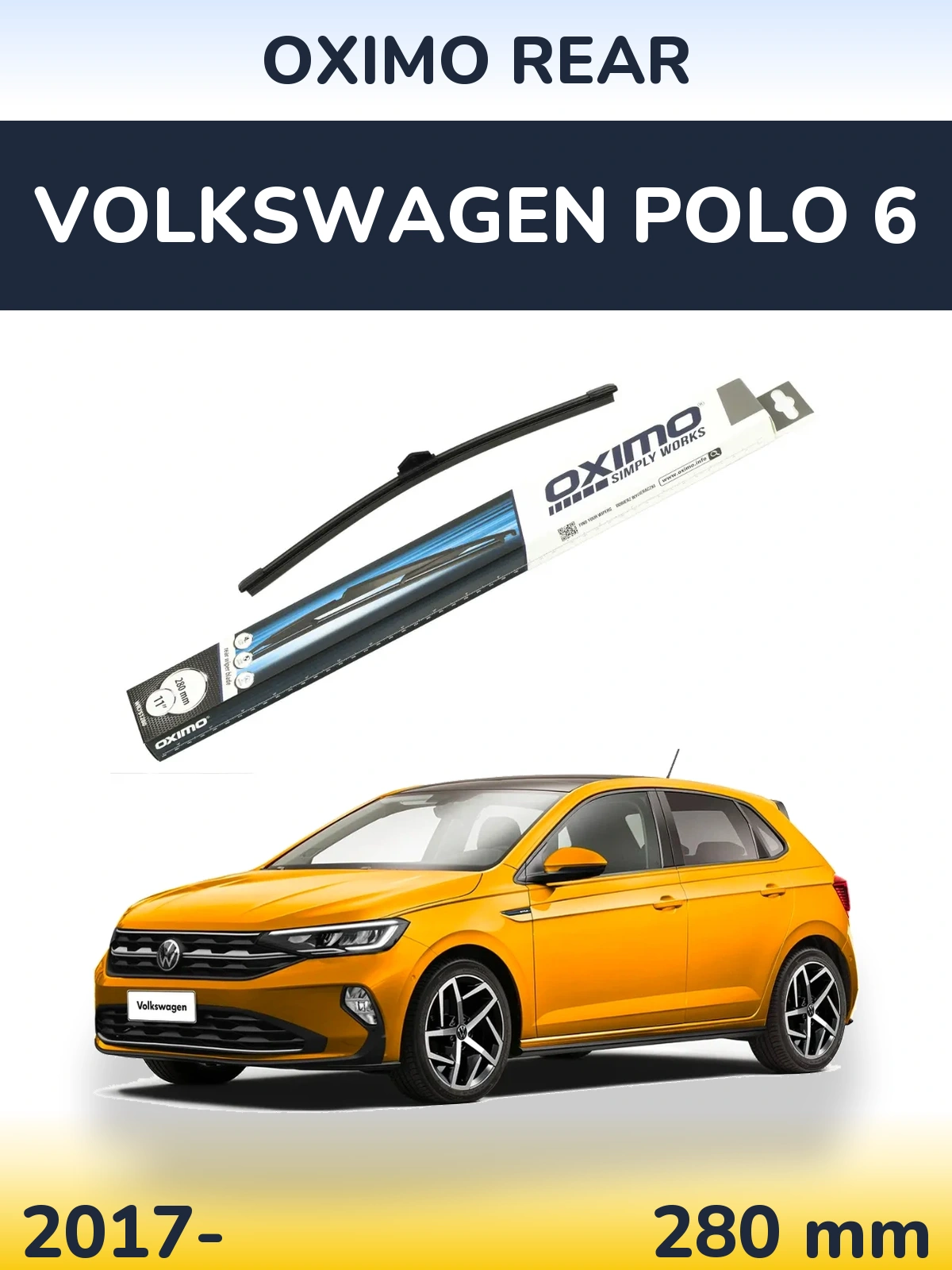 Rear wiper blade Oximo Rear 280 mm for Volkswagen Polo 6 2017-2026
