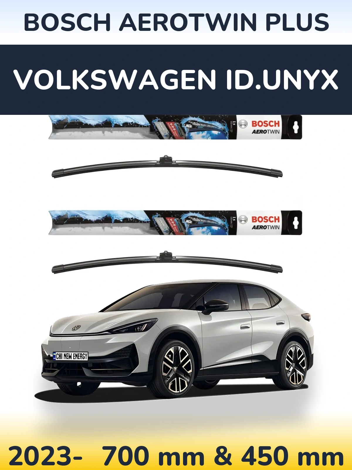 Komplet przednich wycieraczek BOSCH AeroTwin Plus 700 & 450 mm do Volkswagen ID.UNYX 2023-2026