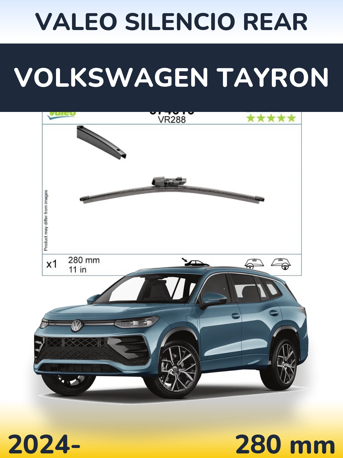 Задня щітка Valeo Silencio Rear 280 мм для Volkswagen Tayron 2024-2026