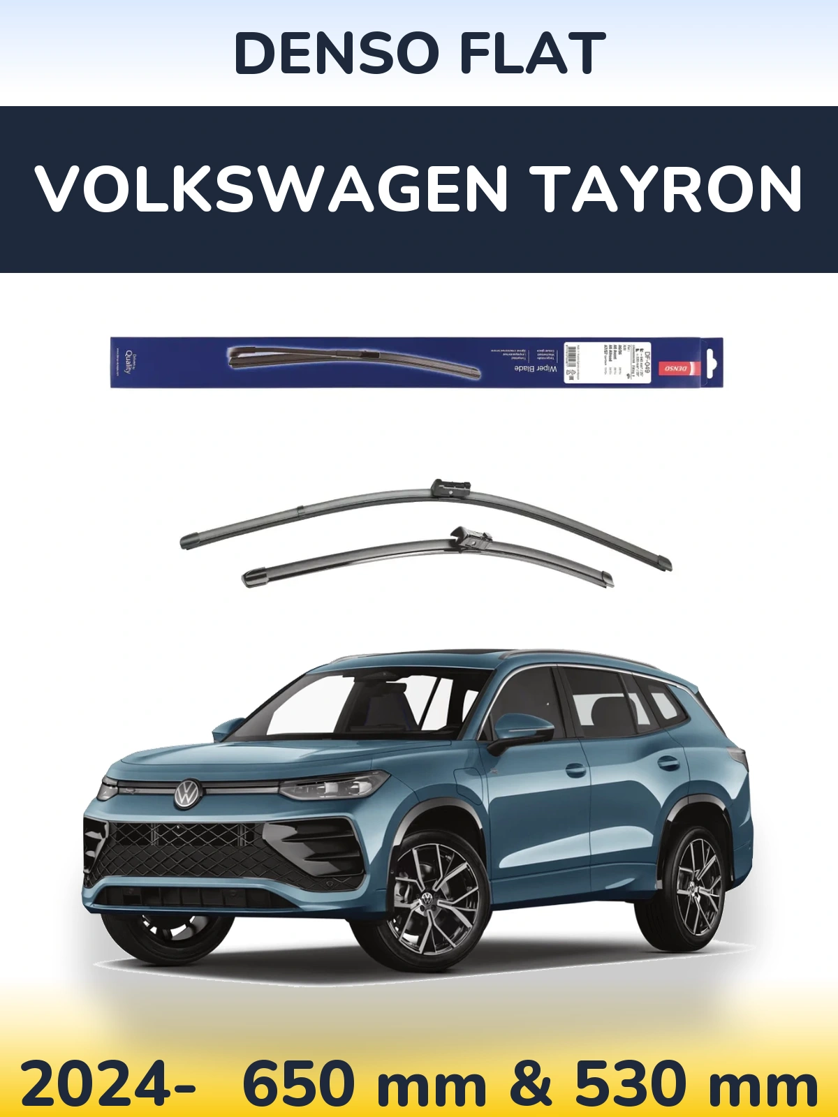 Komplet przednich wycieraczek Denso Flat 640 & 520 mm do Volkswagen Tayron 2024-2026