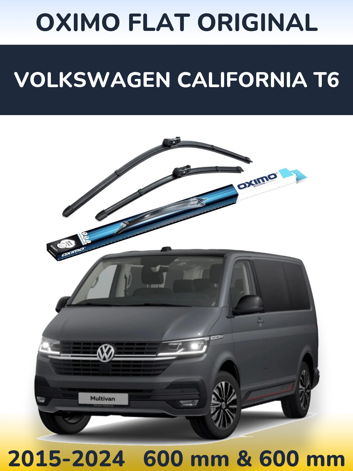 Komplet przednich wycieraczek Oximo Flat Original 600 & 600 mm do Volkswagen California T6 2015-2024