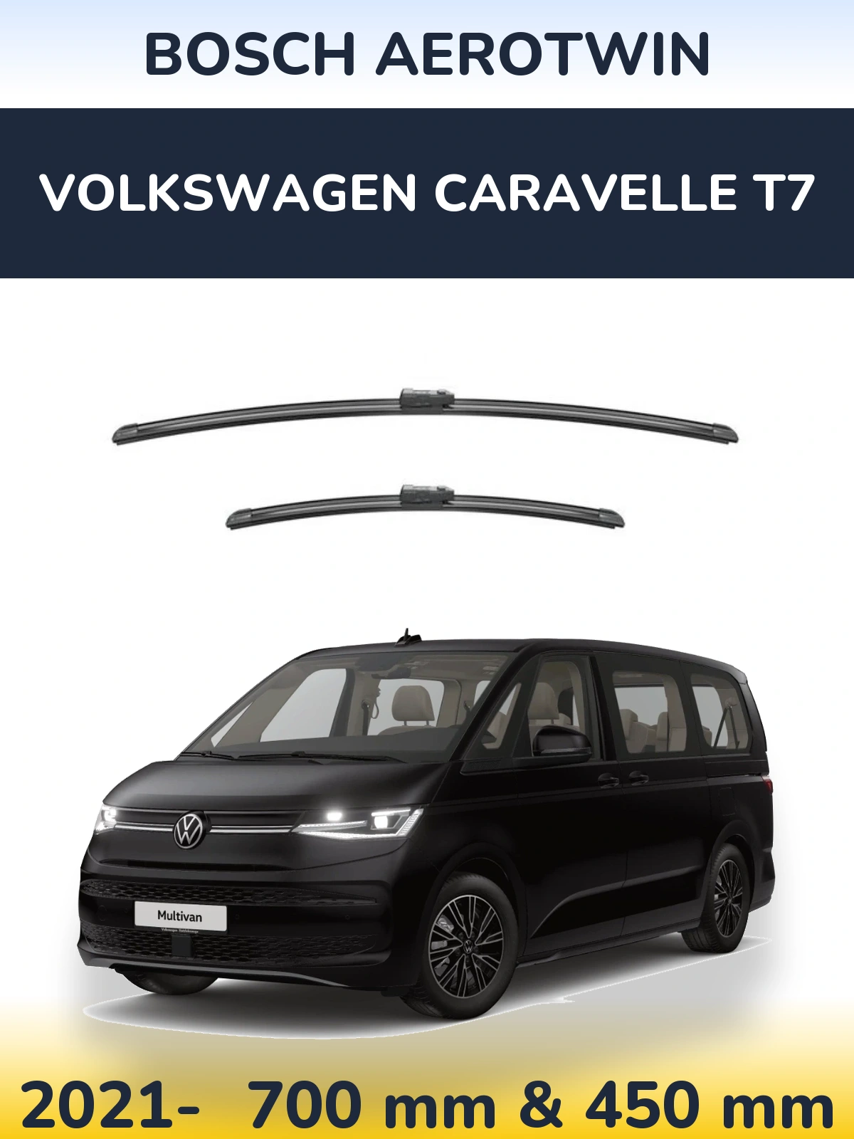 Komplet przednich wycieraczek BOSCH AeroTwin 700 & 450 mm do Volkswagen Caravelle T7 2021-2026