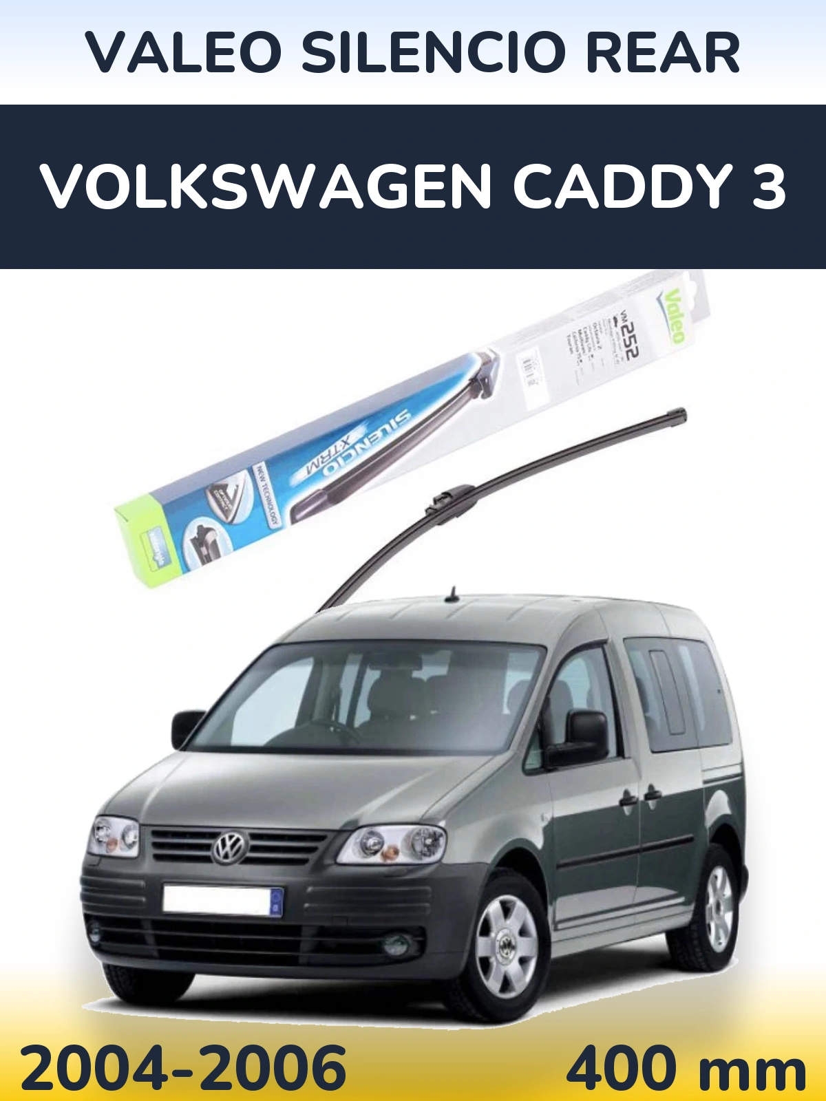 Задня щітка Valeo Silencio Rear 404 мм для Volkswagen Caddy 3 2004-2006