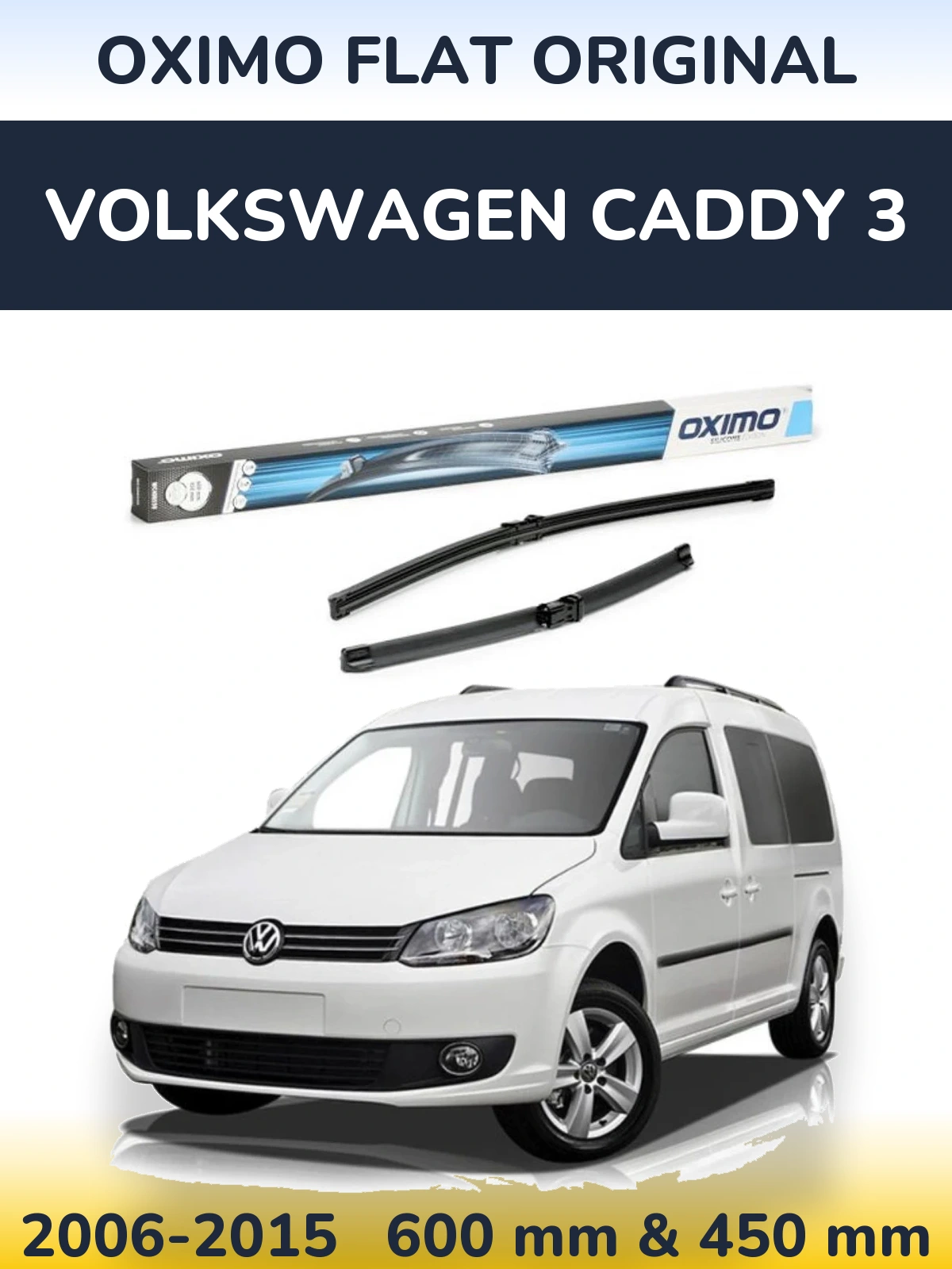 Komplet przednich wycieraczek Oximo Flat Original 600 & 450 mm do Volkswagen Caddy 3 2006-2015