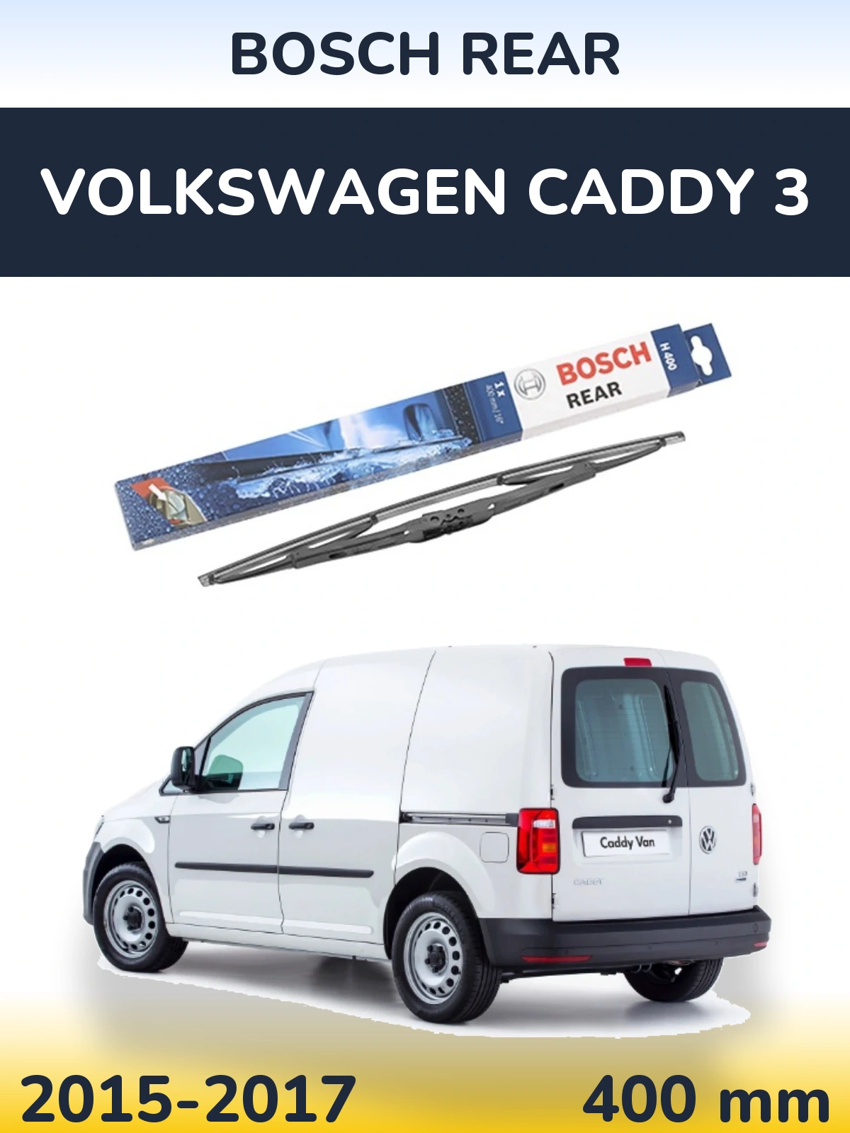 Rear wiper blade BOSCH Rear 400 mm for Volkswagen Caddy 3 2015-2017