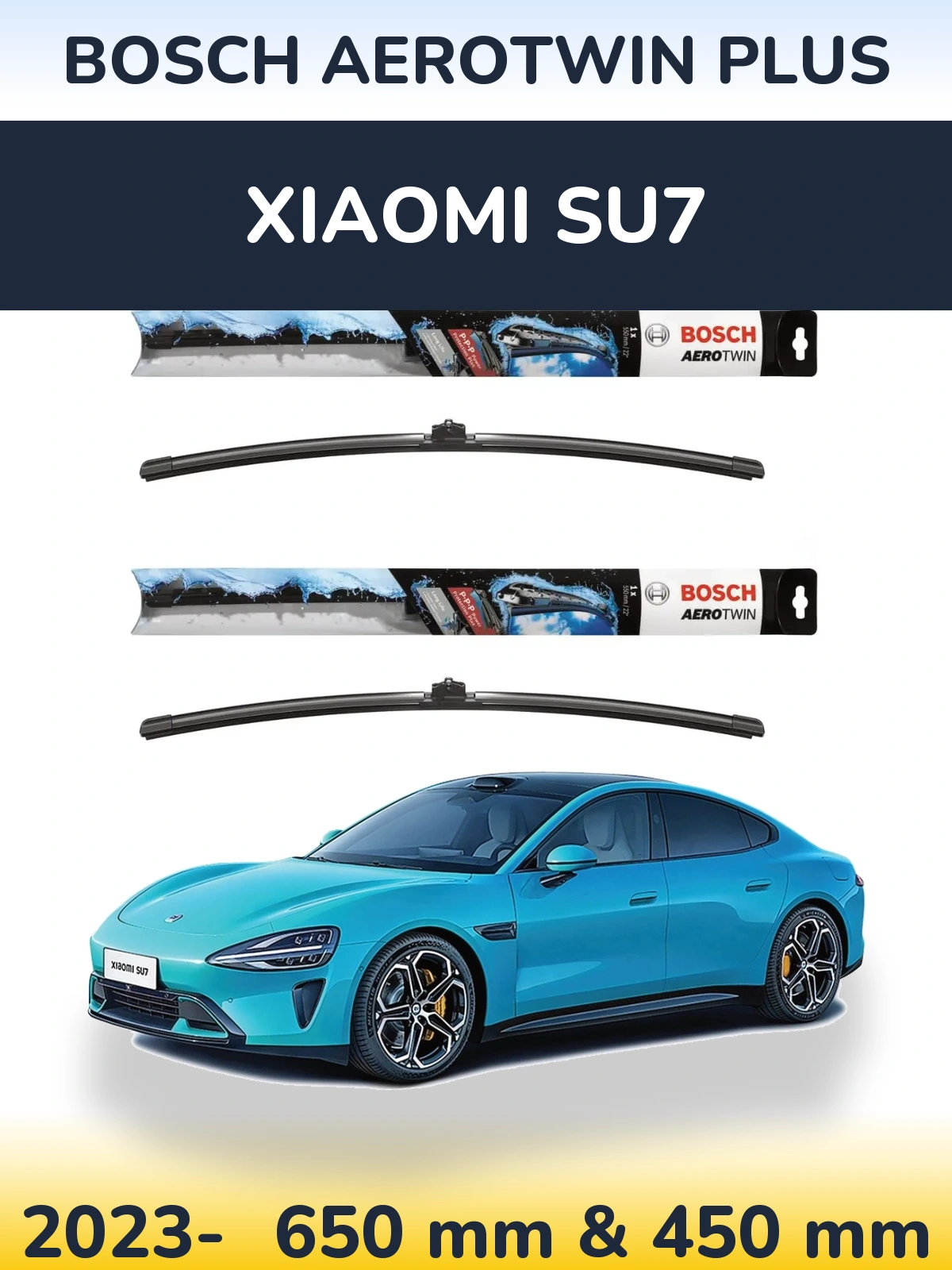 Komplet przednich wycieraczek BOSCH AeroTwin Plus 650 & 450 mm do Xiaomi SU7 2023-2026