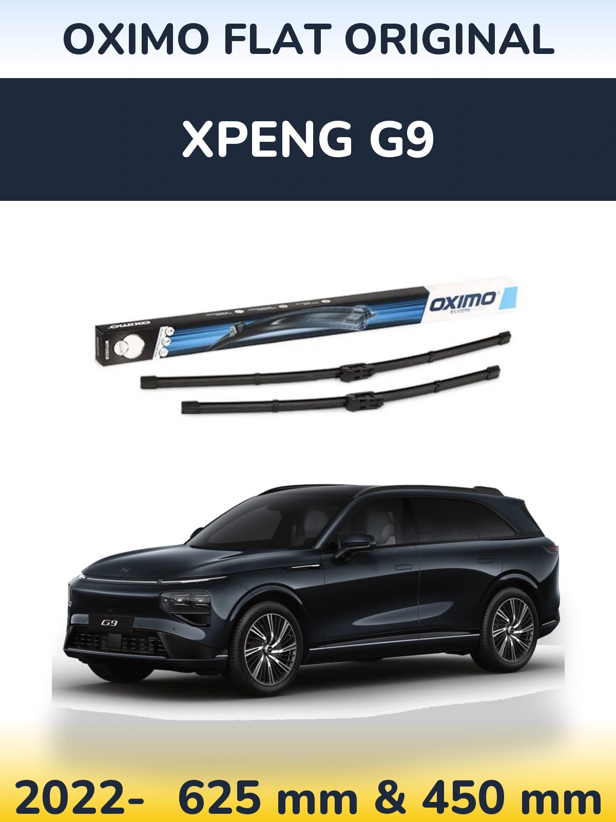 Комплект передніх щіток Oximo Flat Original 600 & 450 мм для XPENG G9 2022-2026