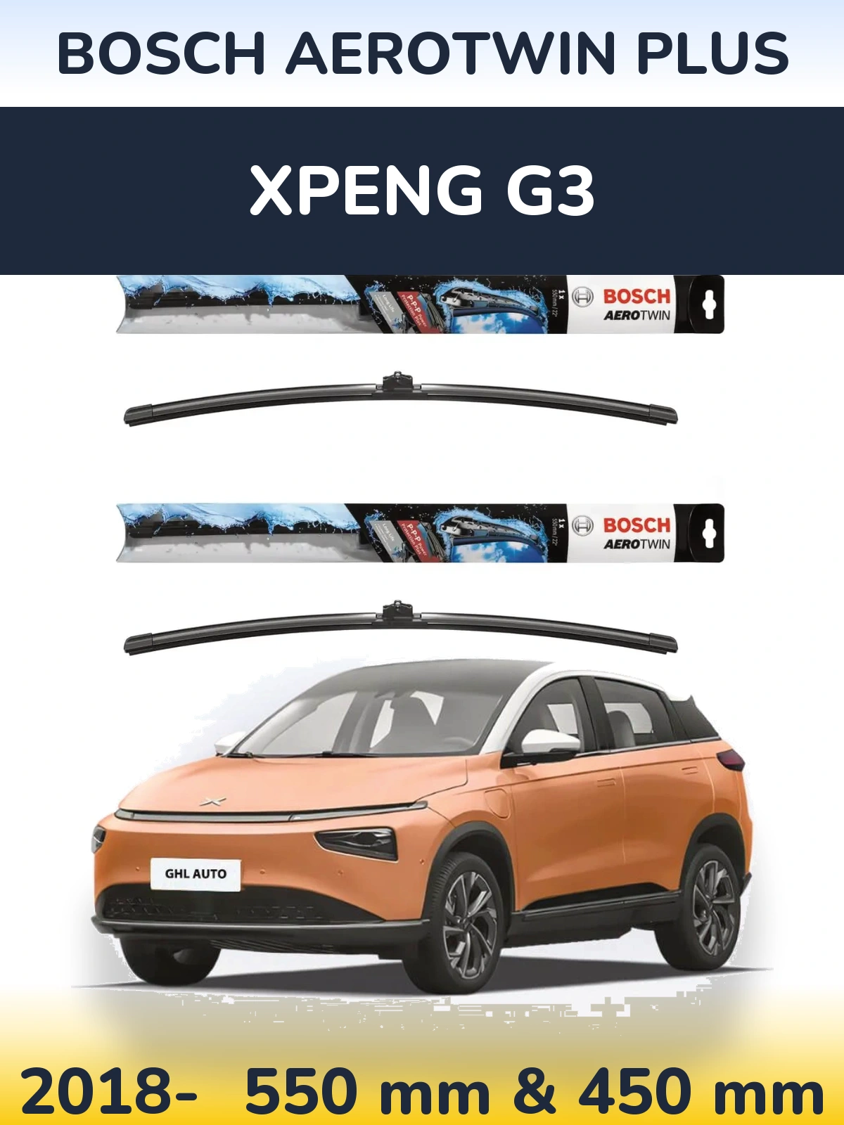 Komplet przednich wycieraczek BOSCH AeroTwin Plus 550 & 450 mm do XPENG G3 2018-2026
