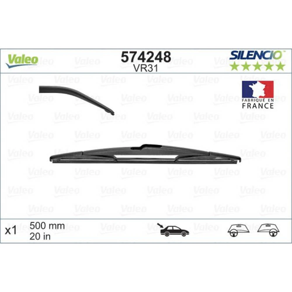 Задня щітка Valeo Silencio Rear 500 мм для Citroen C5 2001-2003
