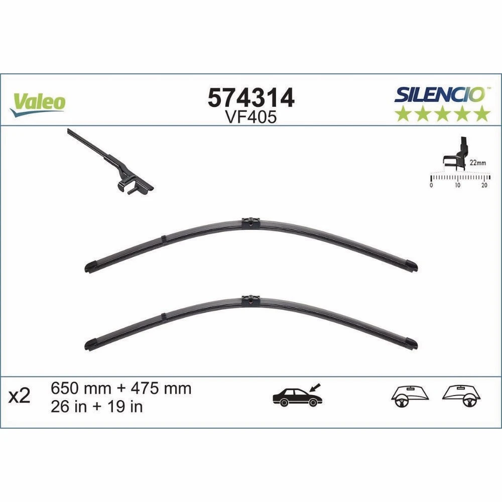 Wycieraczki Valeo Silencio Flat do Citroen C5