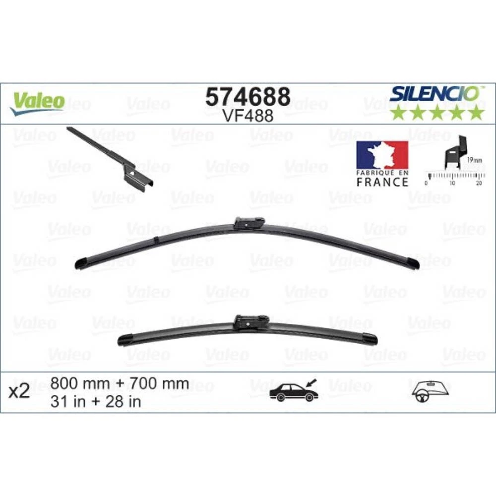 Щітки склоочисника Valeo Silencio Flat для Opel Zafira