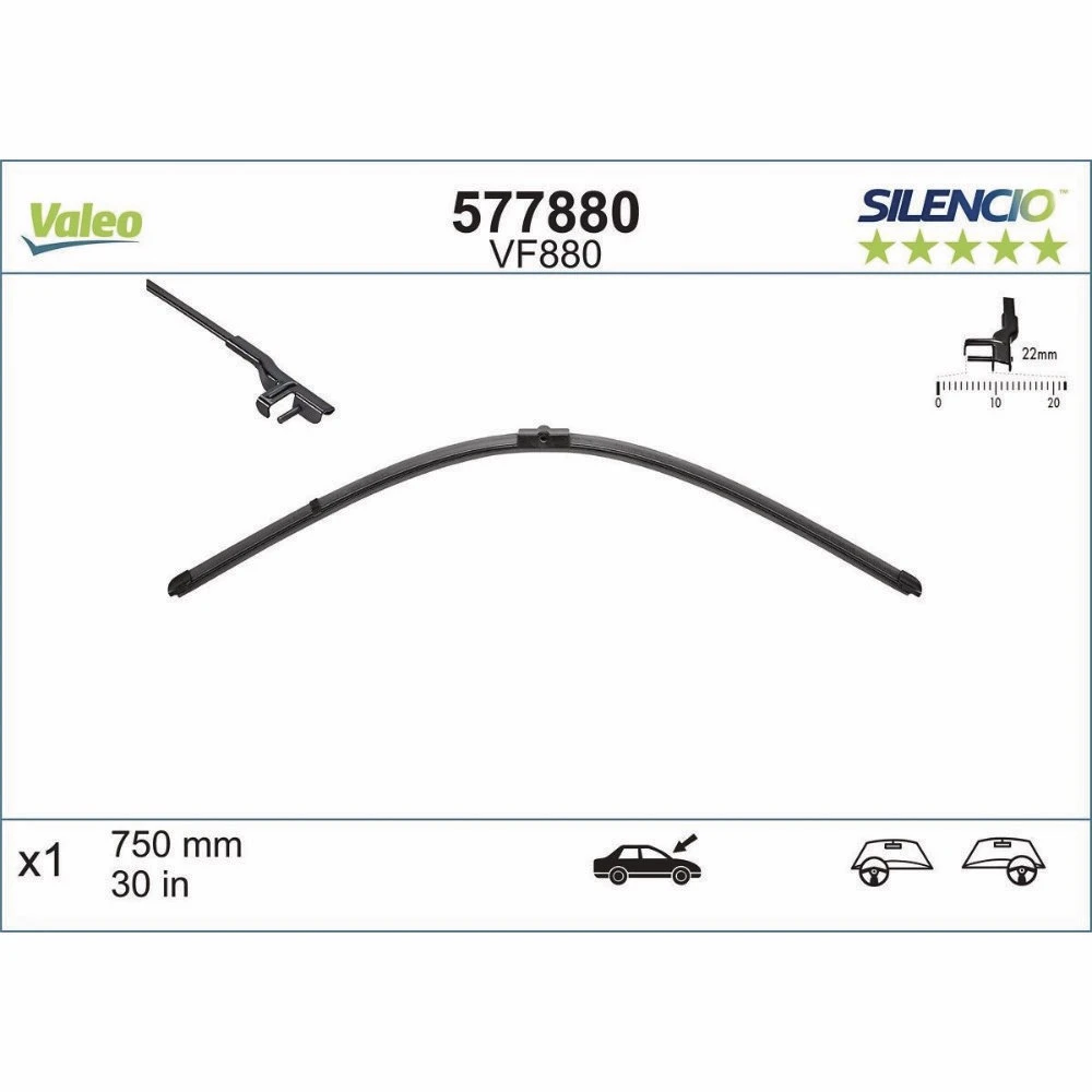 Щітки склоочисника Valeo Silencio Flat для Audi A2