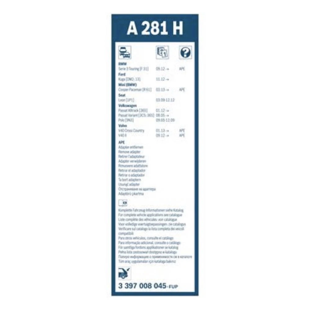 Tylna wycieraczka BOSCH Rear 280 mm do SEAT Leon 2 2009-2012