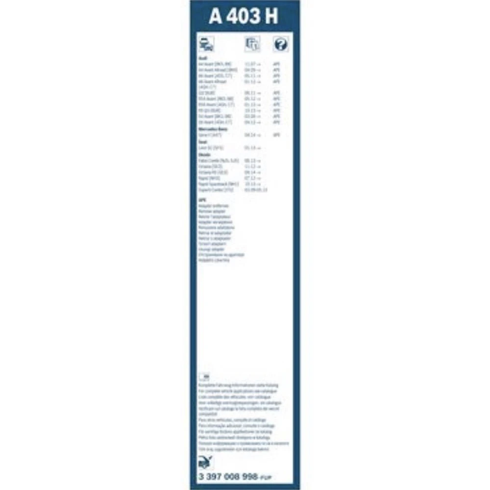 Rear wiper blade BOSCH Rear 400 mm for Volkswagen Polo 6 2020-2022