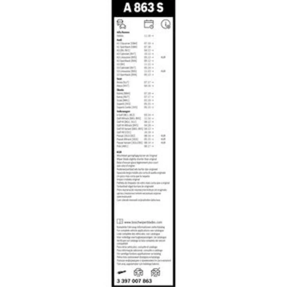 Komplet przednich wycieraczek BOSCH AeroTwin 650 & 450 mm do KIA Sportage 5 Korea 2021-2026
