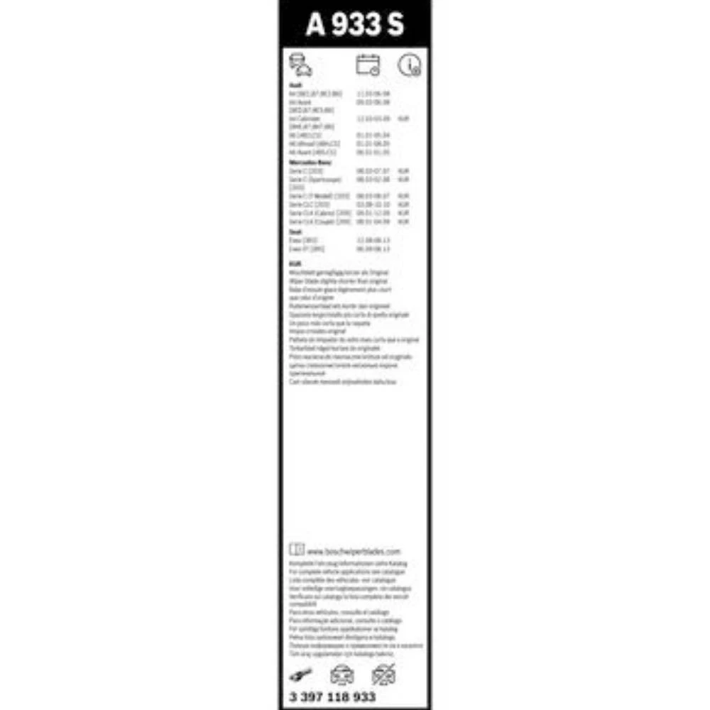 Komplet przednich wycieraczek BOSCH AeroTwin 550 & 550 mm do Audi A4 2003-2006