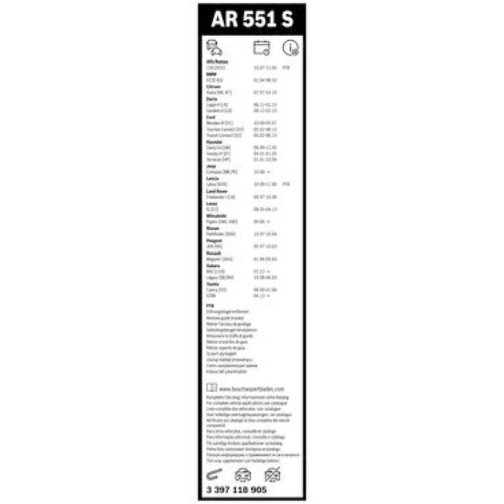 Komplet przednich wycieraczek BOSCH AeroTwin 550 & 500 mm do Mitsubishi Pajero 4 EU | Arab 2006-2021
