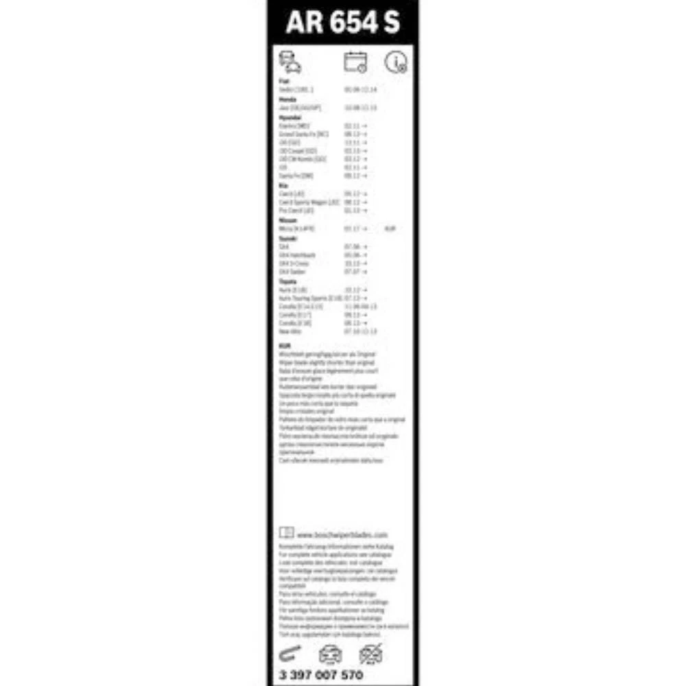 Komplet przednich wycieraczek BOSCH AeroTwin 650 & 350 mm do KIA Cee'd 2 2012-2018