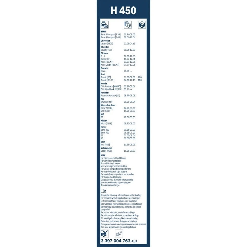 Tylna wycieraczka BOSCH Rear 450 mm do Renault 21 1986-1994