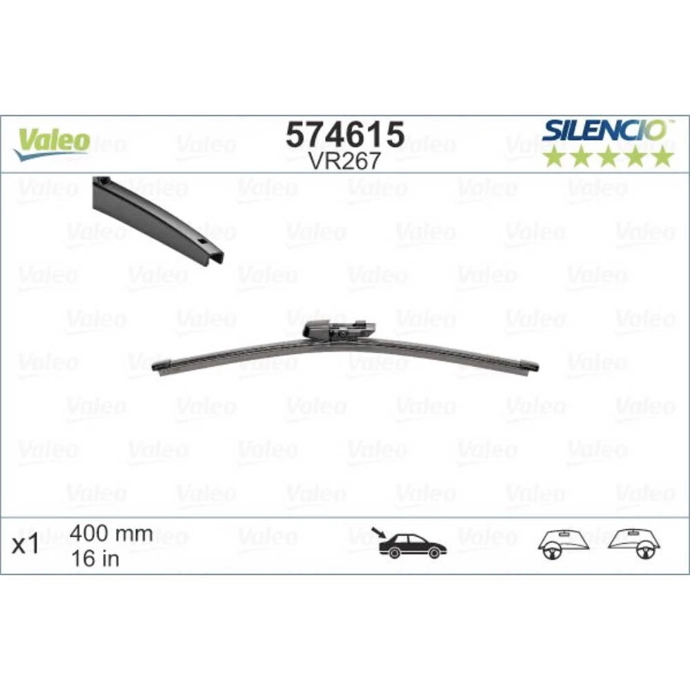 Rear wiper blade Valeo Silencio Rear 400 mm for Skoda Superb 3 2015-2023