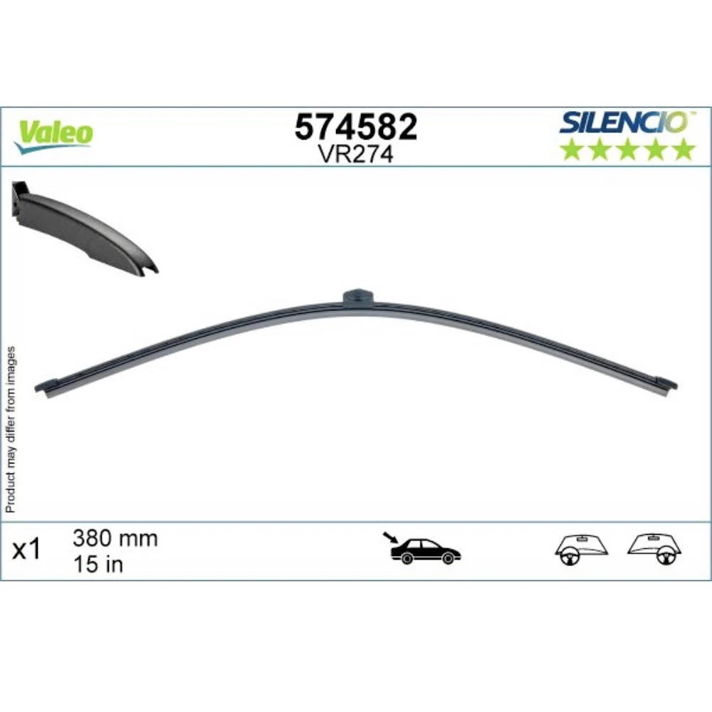 Rear wiper blade Valeo Silencio Rear 380 mm for Audi Q5 Sportback 2020-2024