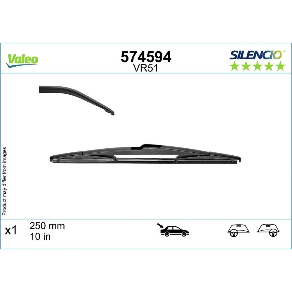 Задний дворник Valeo Silencio Rear 250 мм для Opel Astra K 2015-2021